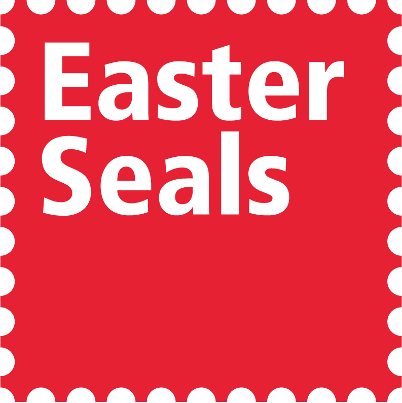 Red background with 'Easter Seals' text in white